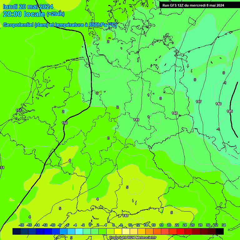 Modele GFS - Carte prvisions 