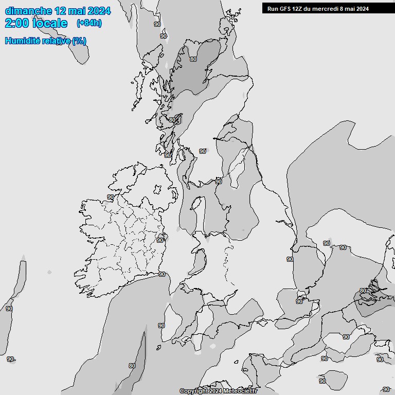 Modele GFS - Carte prvisions 