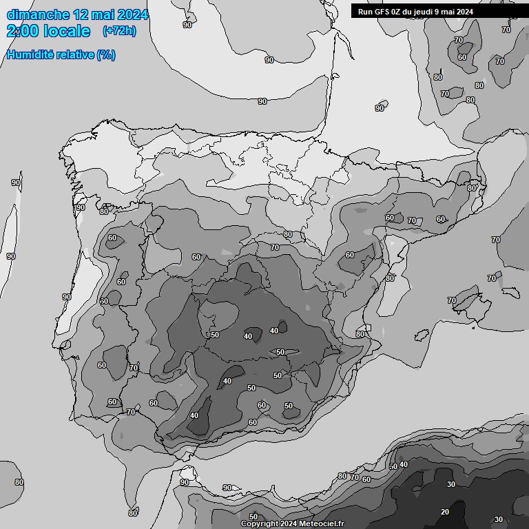 Modele GFS - Carte prvisions 