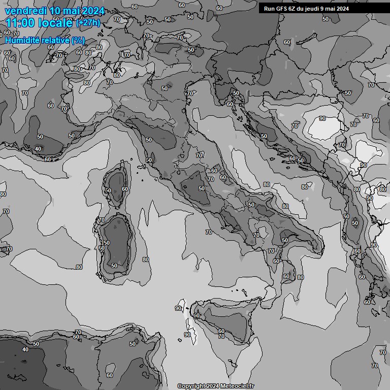 Modele GFS - Carte prvisions 