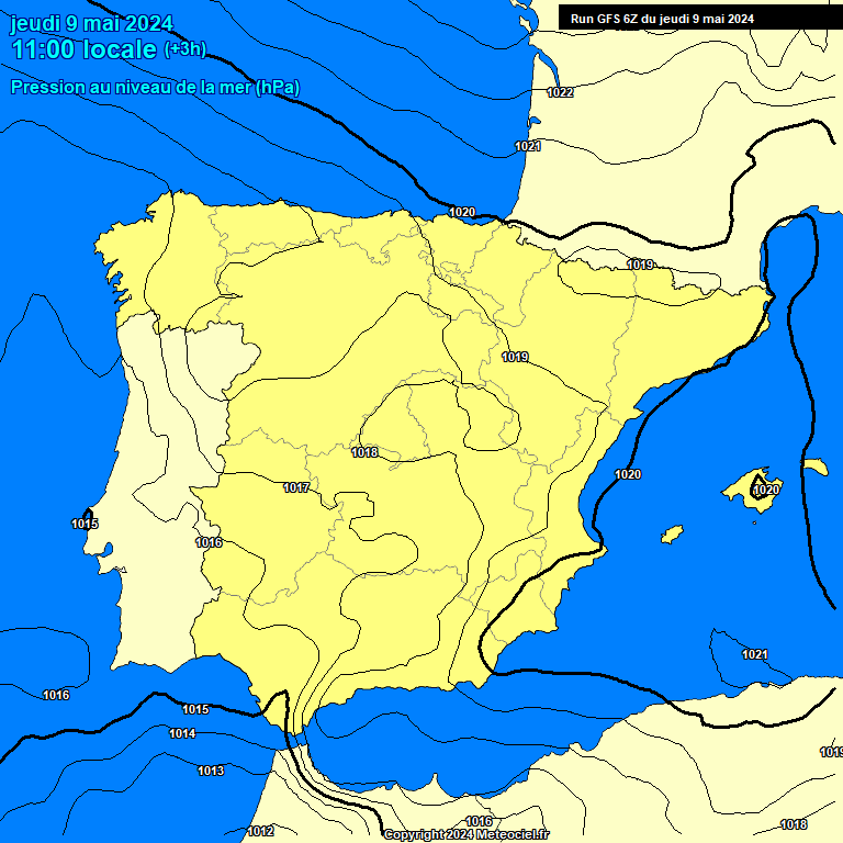 Modele GFS - Carte prvisions 