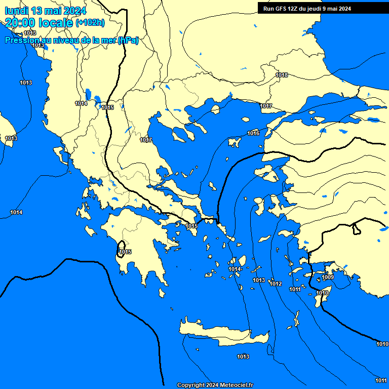 Modele GFS - Carte prvisions 