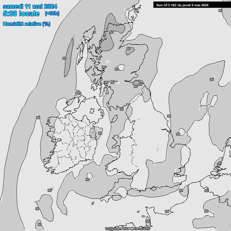 Modele GFS - Carte prvisions 