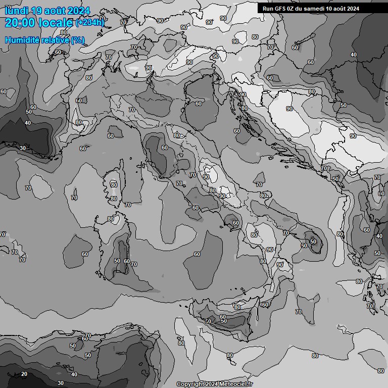 Modele GFS - Carte prvisions 