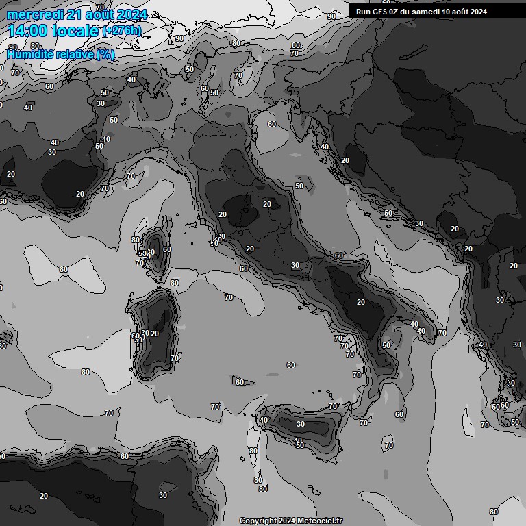 Modele GFS - Carte prvisions 