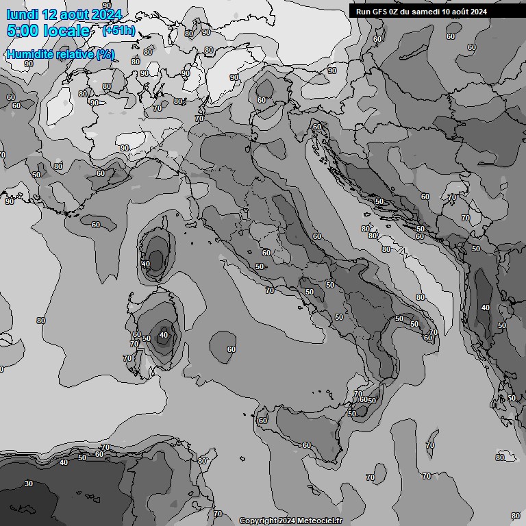 Modele GFS - Carte prvisions 