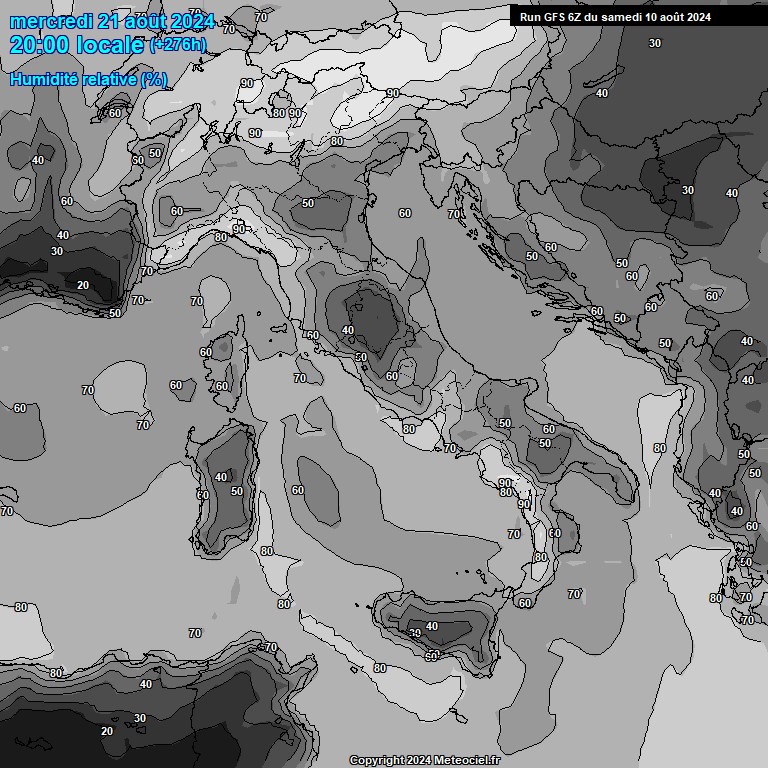 Modele GFS - Carte prvisions 