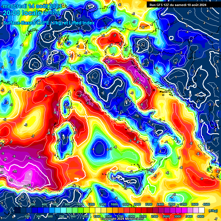 Modele GFS - Carte prvisions 