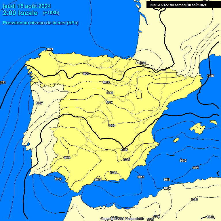 Modele GFS - Carte prvisions 