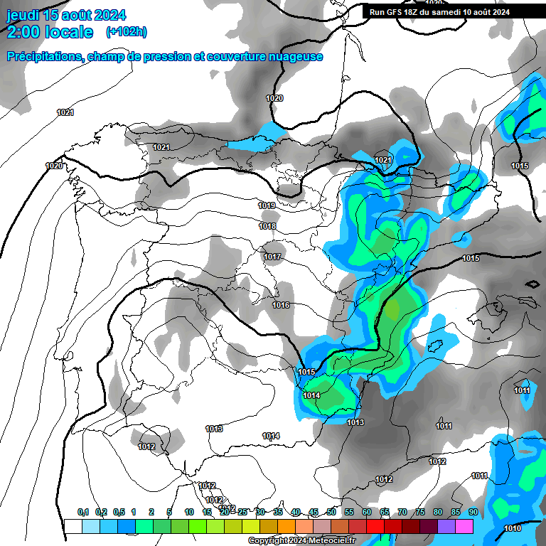 Modele GFS - Carte prvisions 