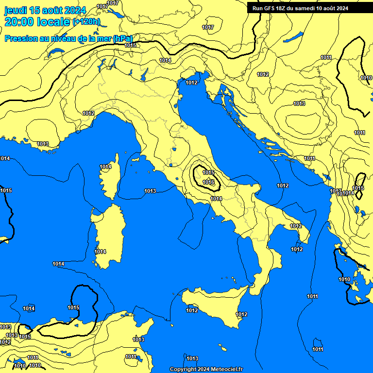 Modele GFS - Carte prvisions 