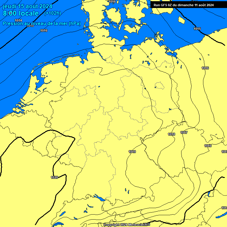 Modele GFS - Carte prvisions 