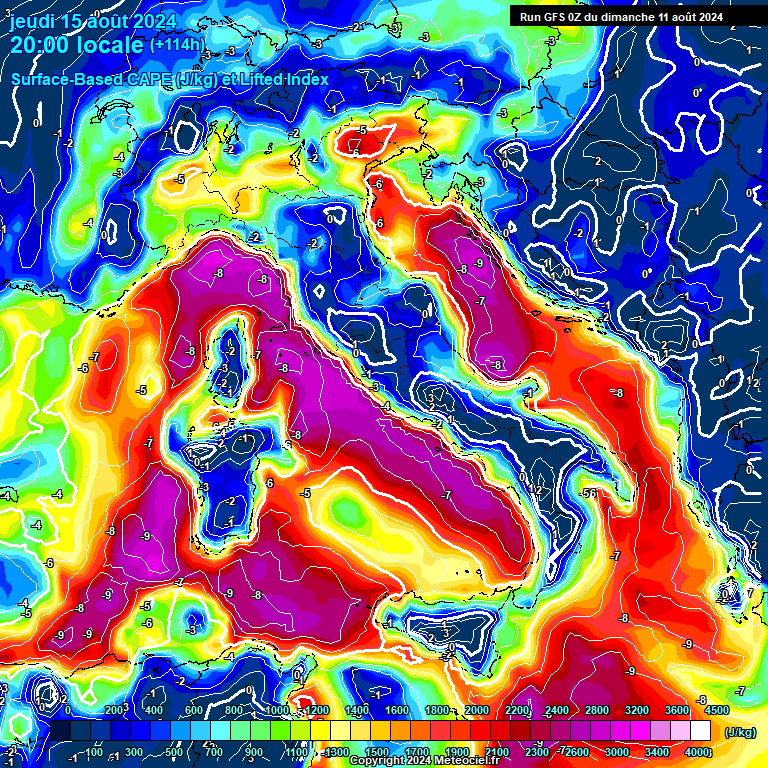 Modele GFS - Carte prvisions 