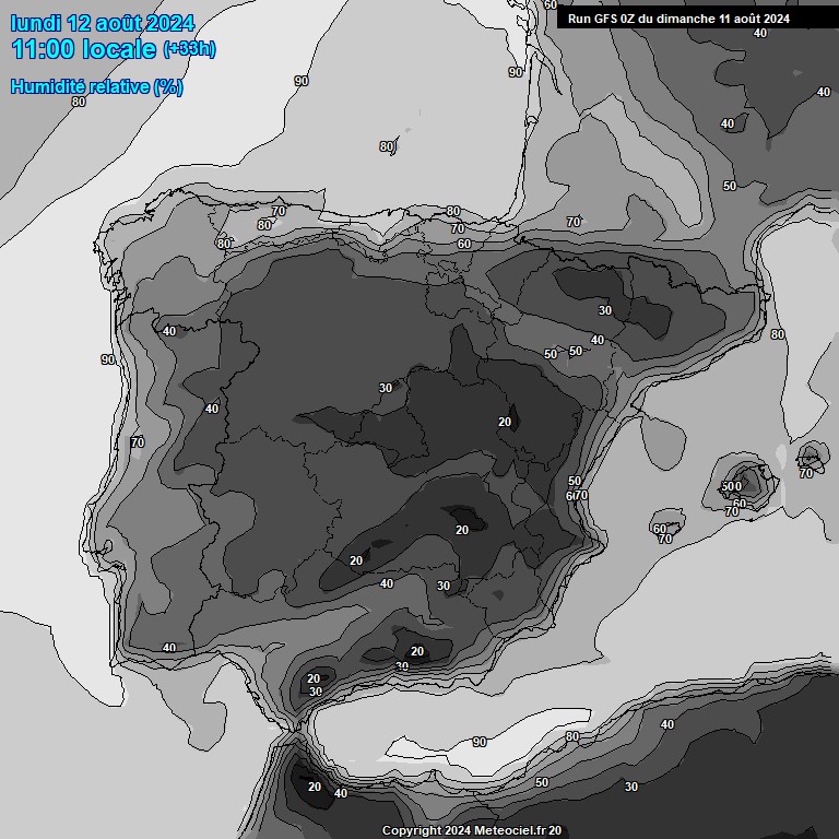 Modele GFS - Carte prvisions 