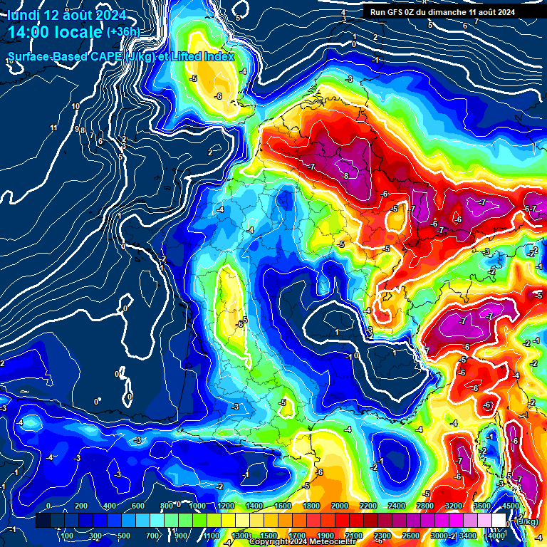 Modele GFS - Carte prvisions 