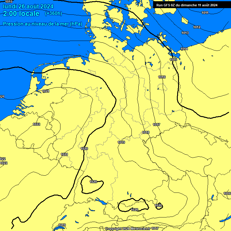 Modele GFS - Carte prvisions 