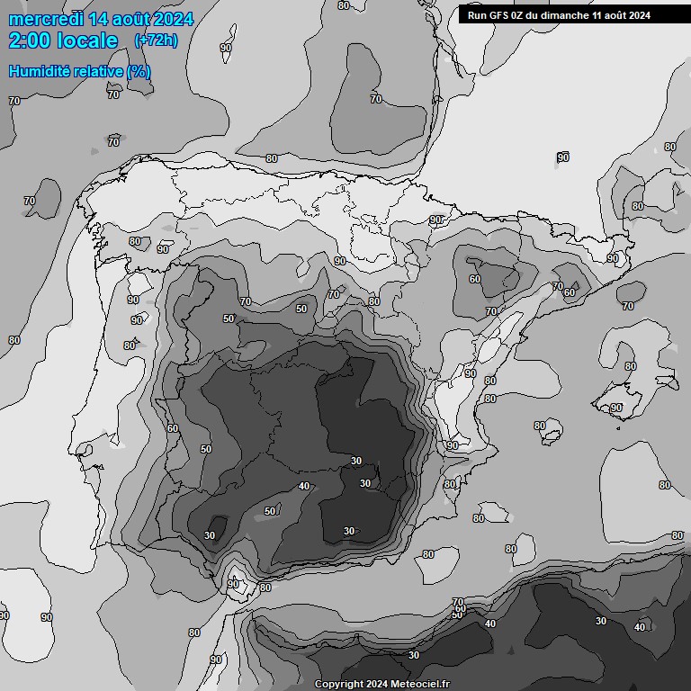 Modele GFS - Carte prvisions 