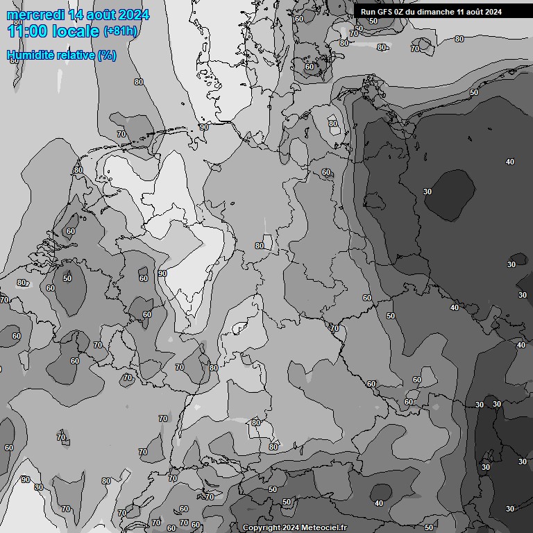 Modele GFS - Carte prvisions 