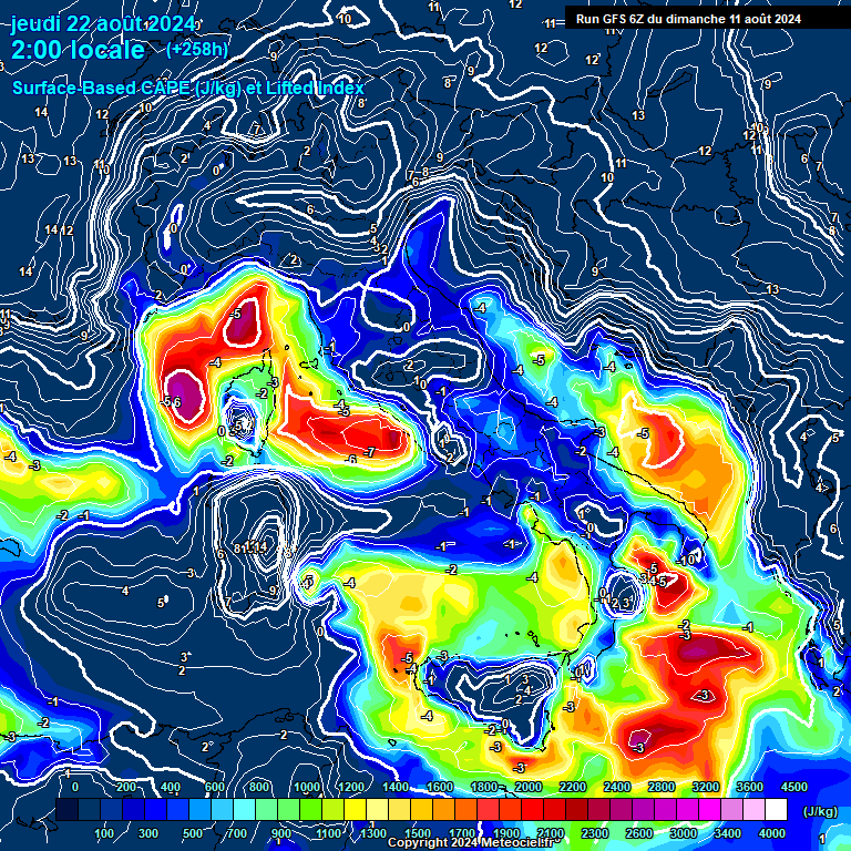 Modele GFS - Carte prvisions 