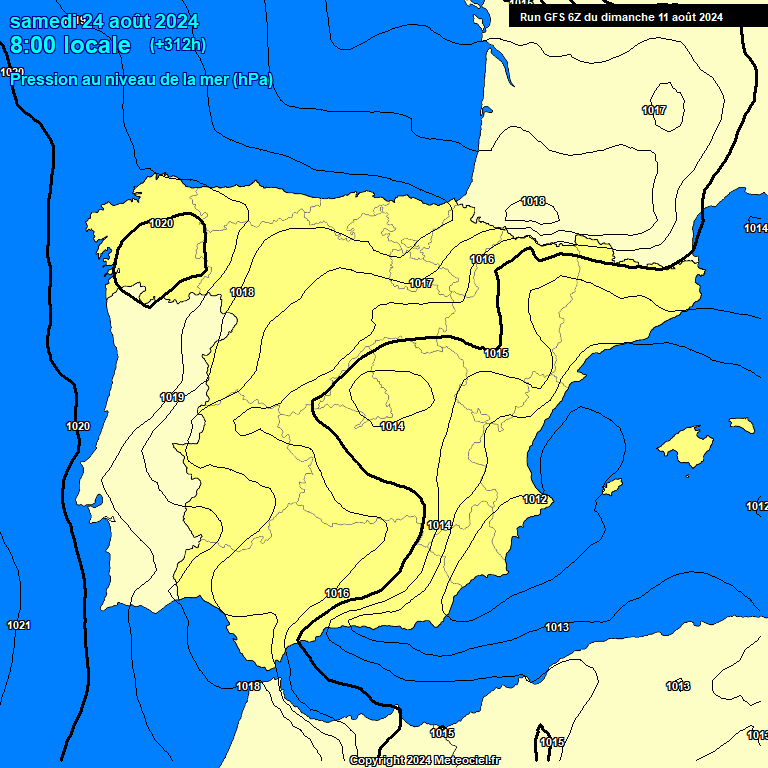 Modele GFS - Carte prvisions 