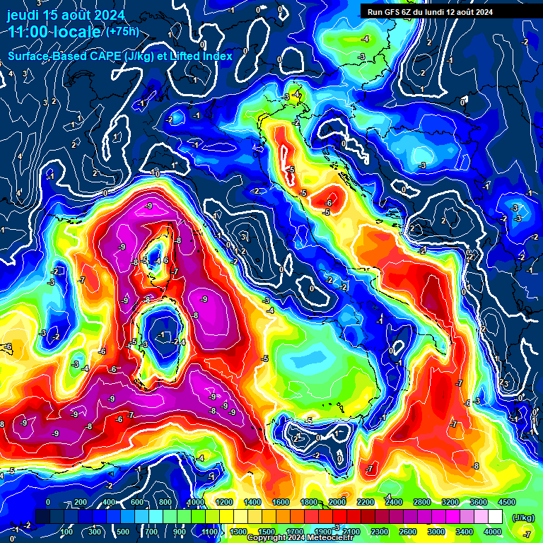 Modele GFS - Carte prvisions 