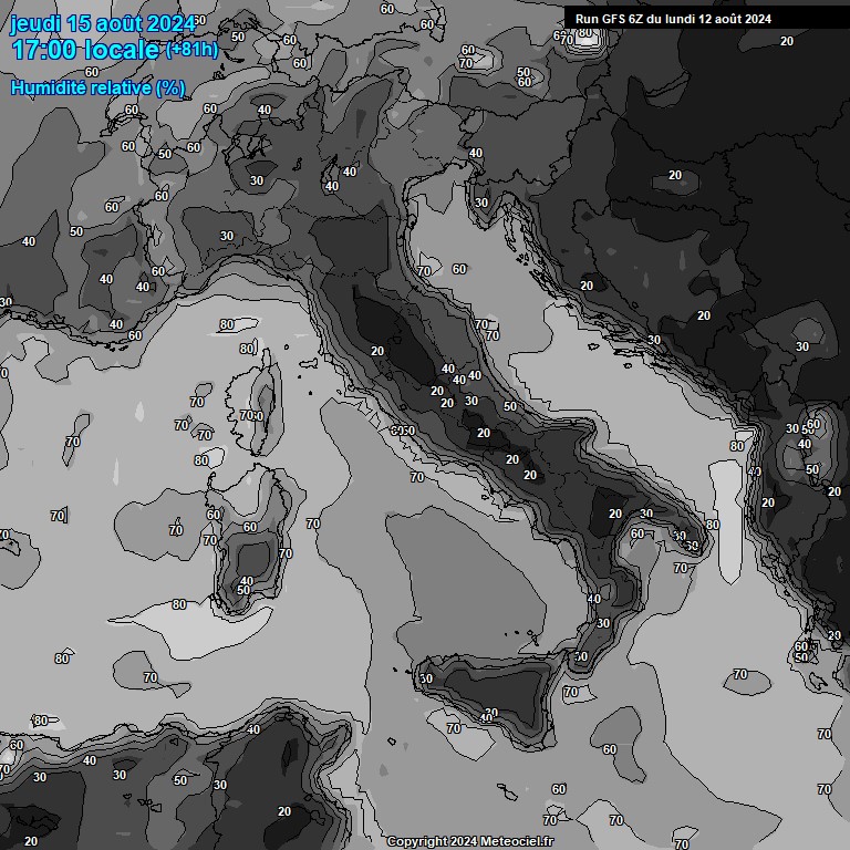 Modele GFS - Carte prvisions 