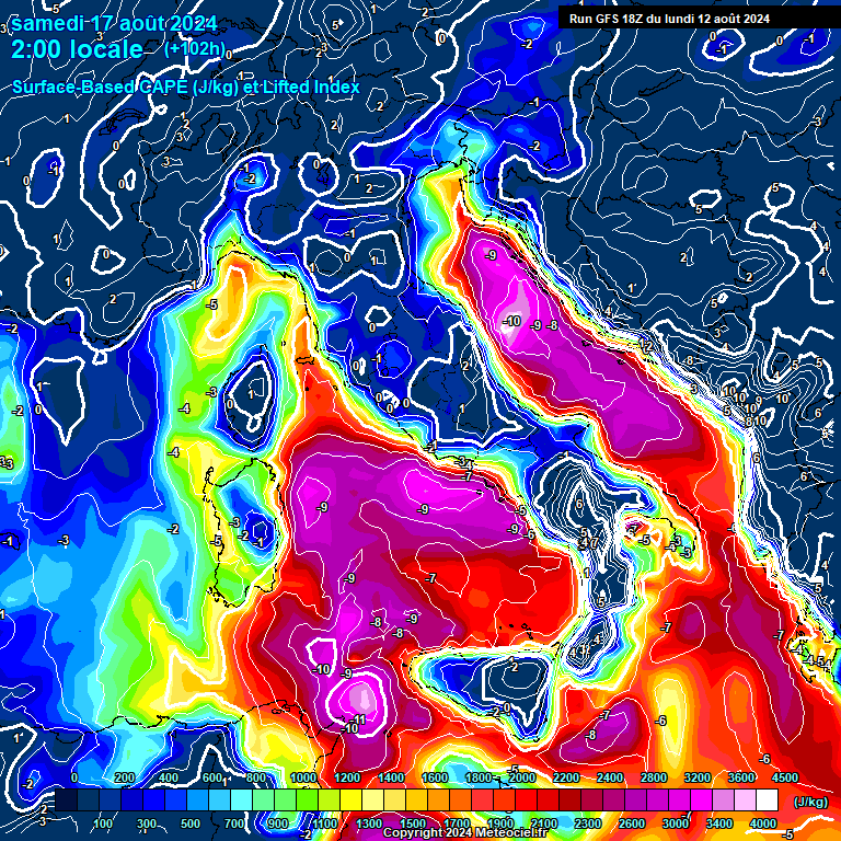 Modele GFS - Carte prvisions 