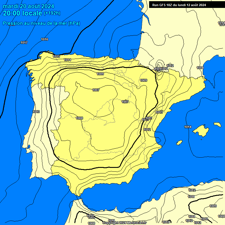 Modele GFS - Carte prvisions 