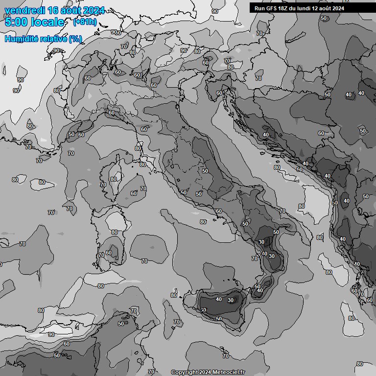 Modele GFS - Carte prvisions 