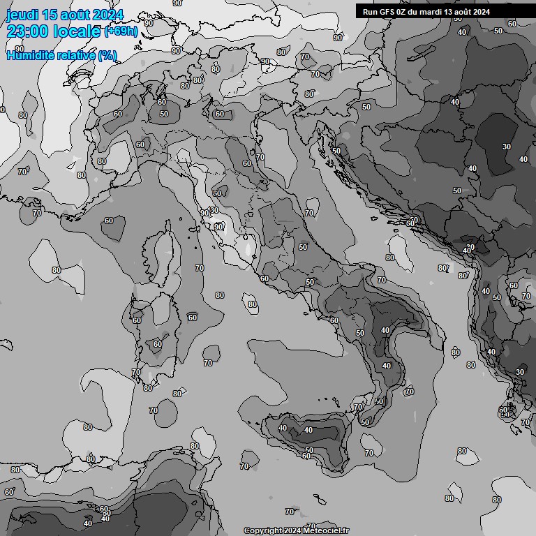 Modele GFS - Carte prvisions 