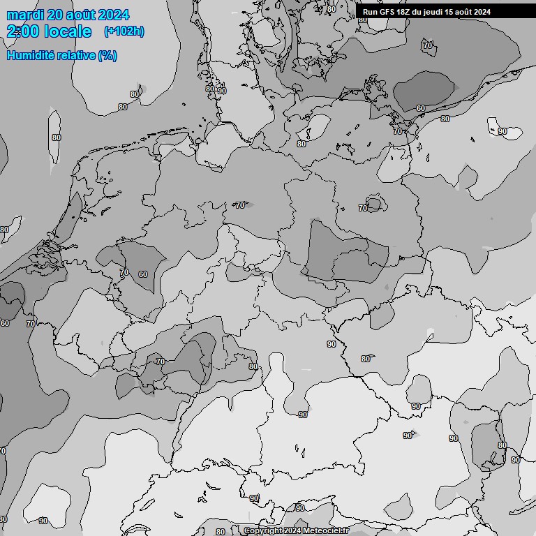 Modele GFS - Carte prvisions 