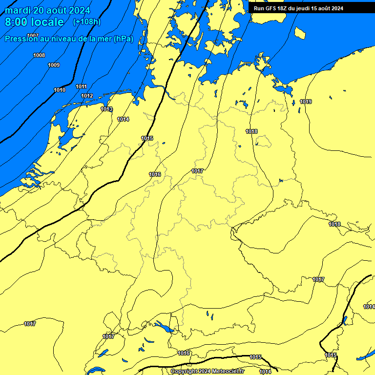 Modele GFS - Carte prvisions 