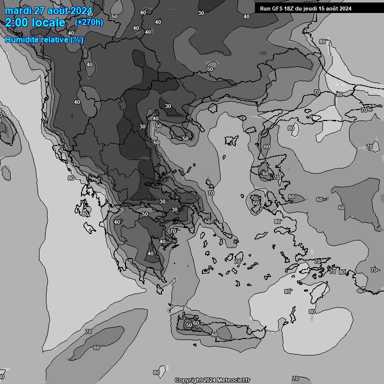 Modele GFS - Carte prvisions 