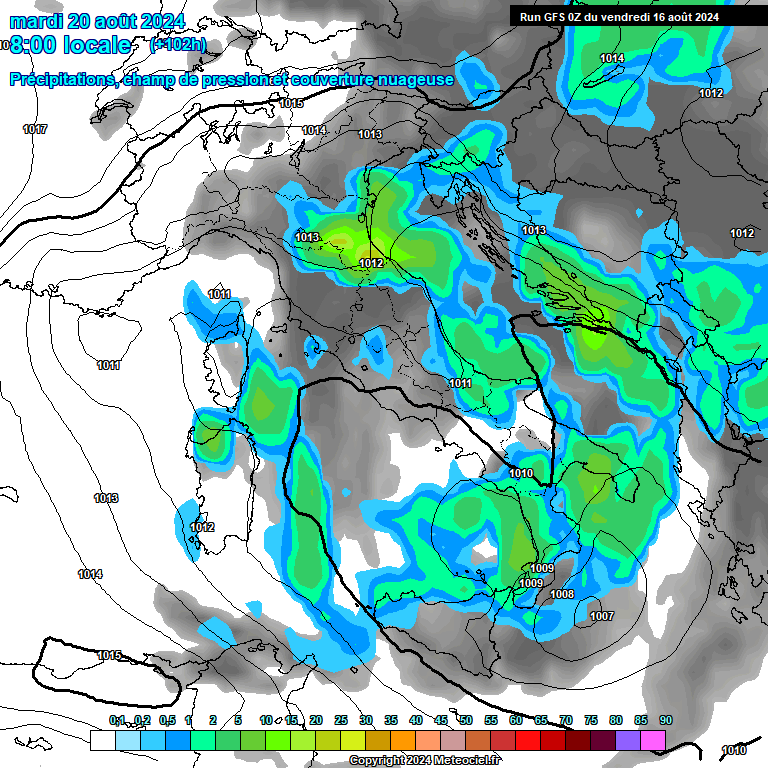 Modele GFS - Carte prvisions 