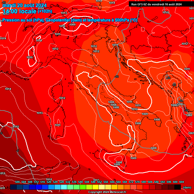 Modele GFS - Carte prvisions 