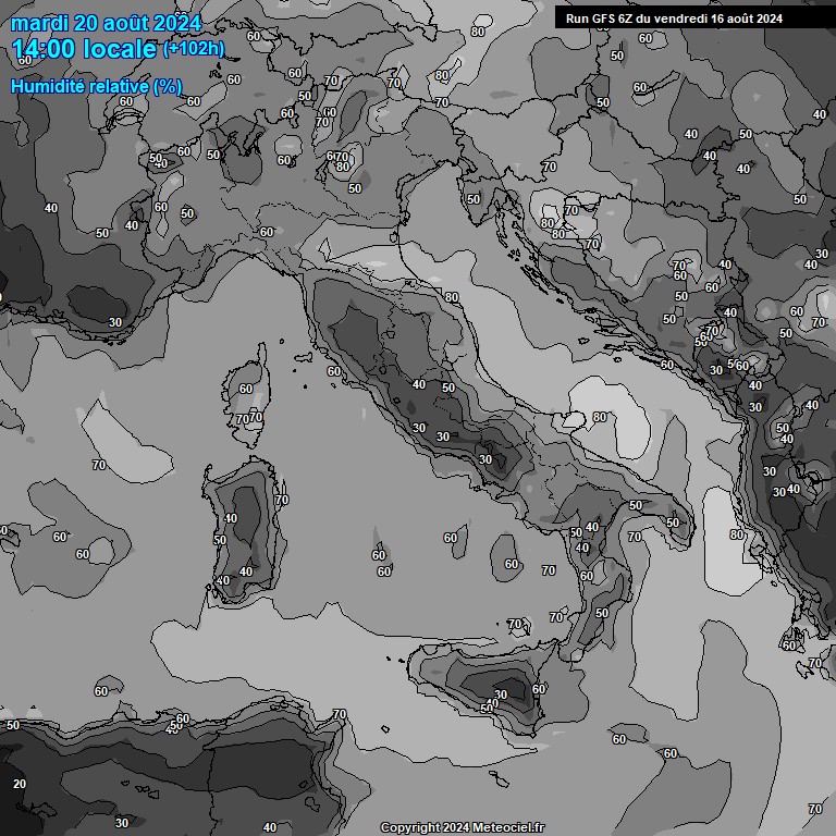 Modele GFS - Carte prvisions 