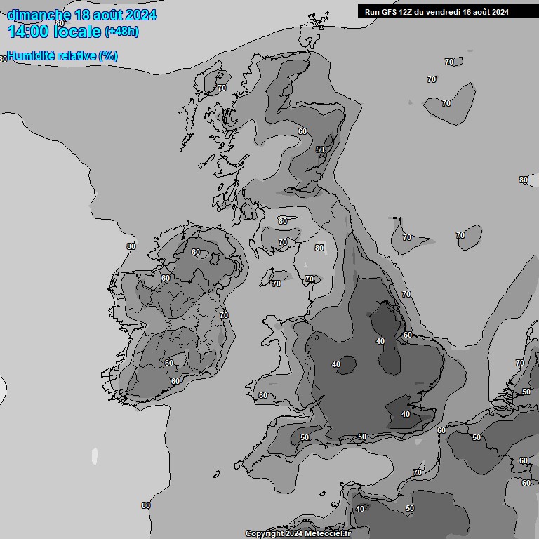 Modele GFS - Carte prvisions 