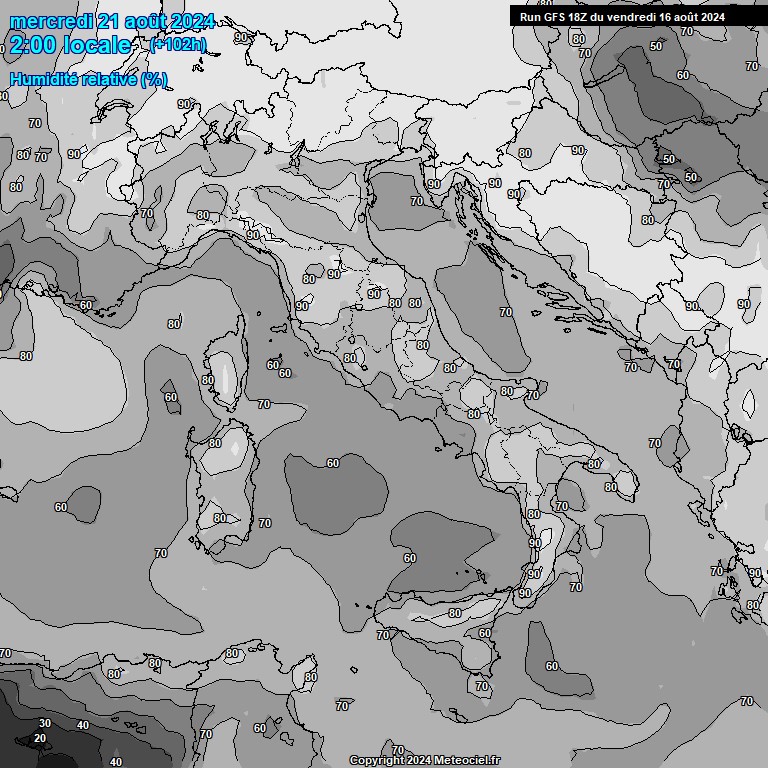 Modele GFS - Carte prvisions 