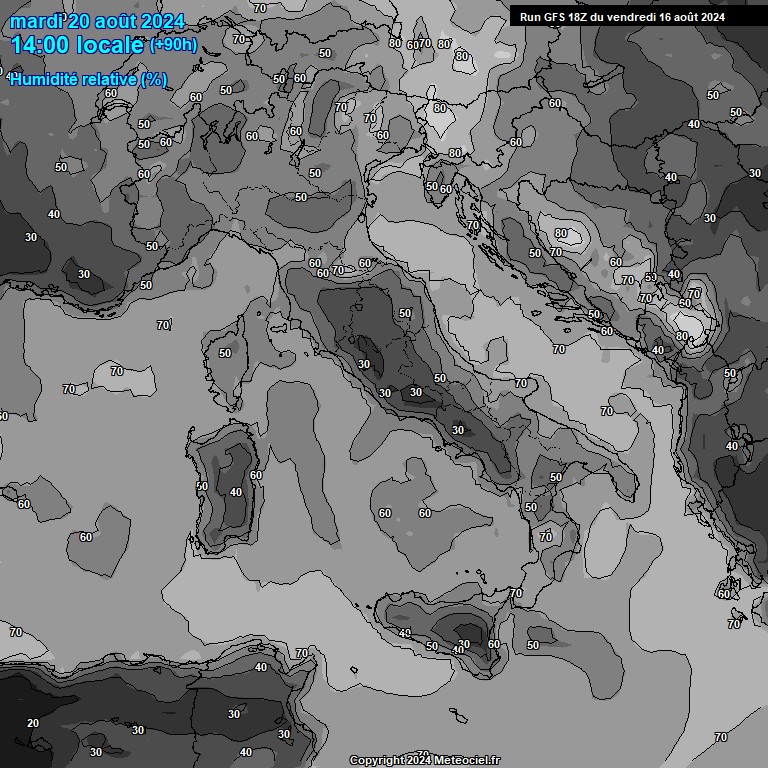 Modele GFS - Carte prvisions 