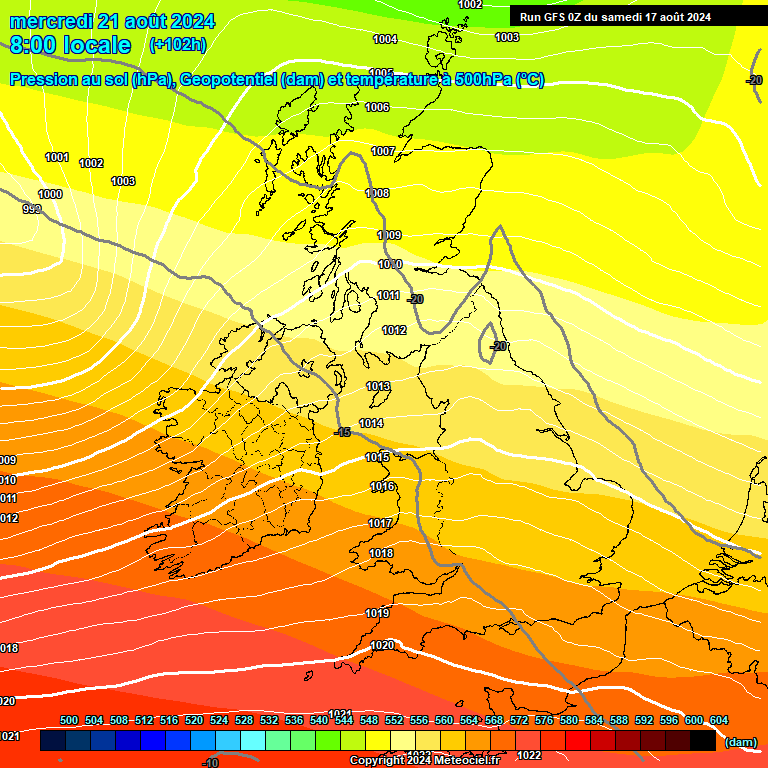 Modele GFS - Carte prvisions 