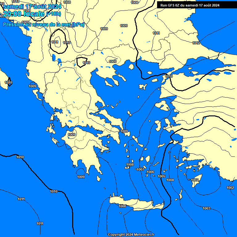 Modele GFS - Carte prvisions 