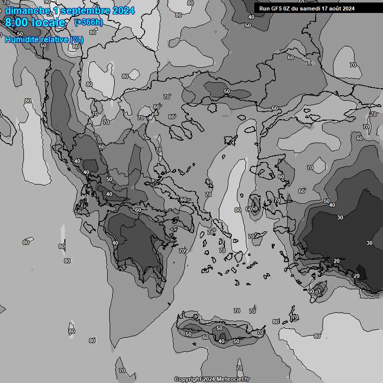 Modele GFS - Carte prvisions 