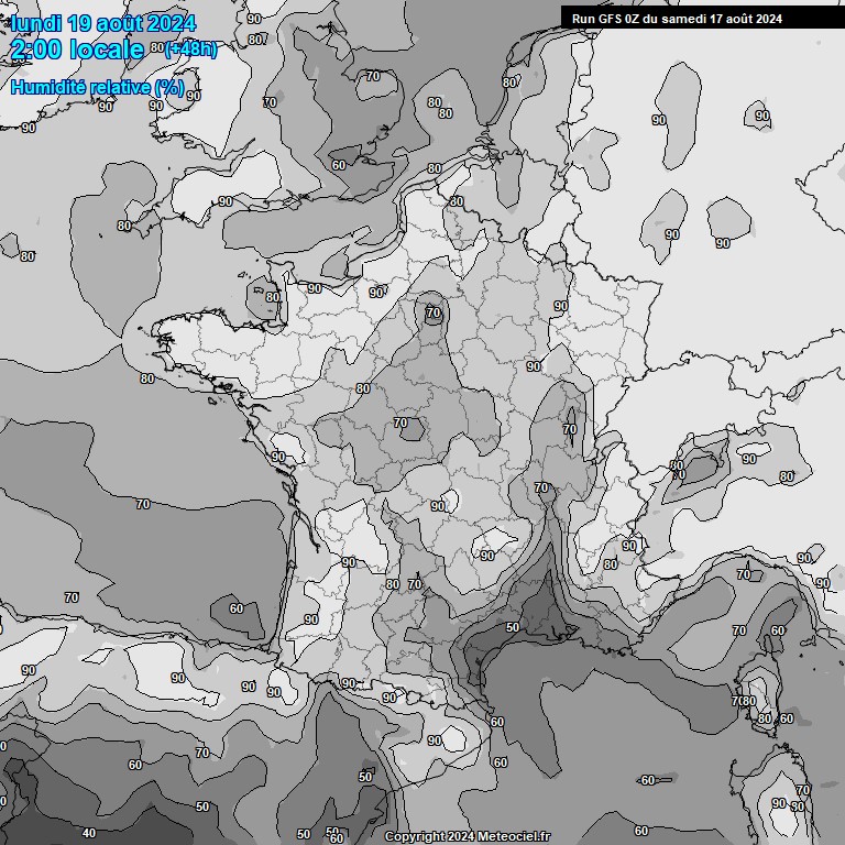 Modele GFS - Carte prvisions 