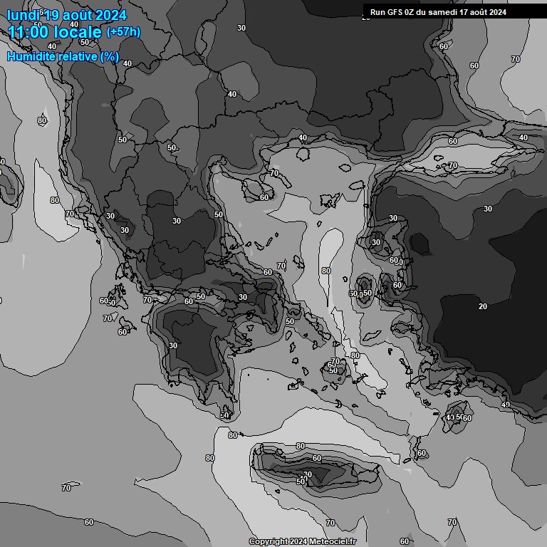 Modele GFS - Carte prvisions 