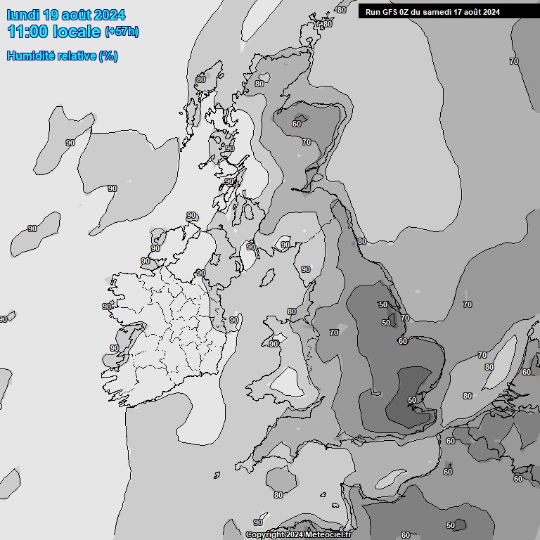 Modele GFS - Carte prvisions 