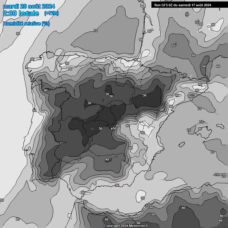 Modele GFS - Carte prvisions 