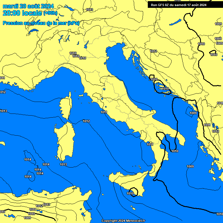 Modele GFS - Carte prvisions 