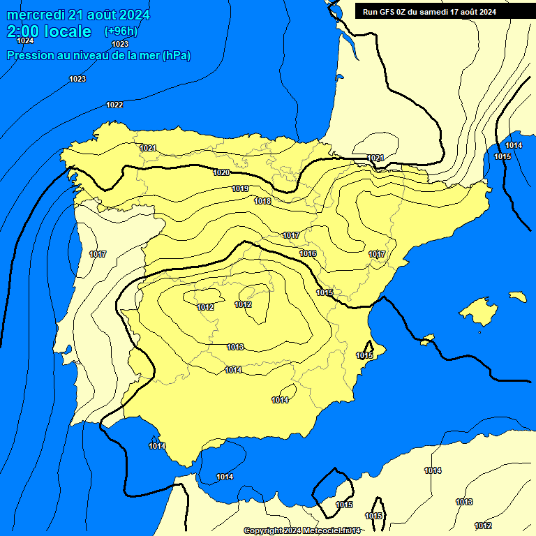 Modele GFS - Carte prvisions 