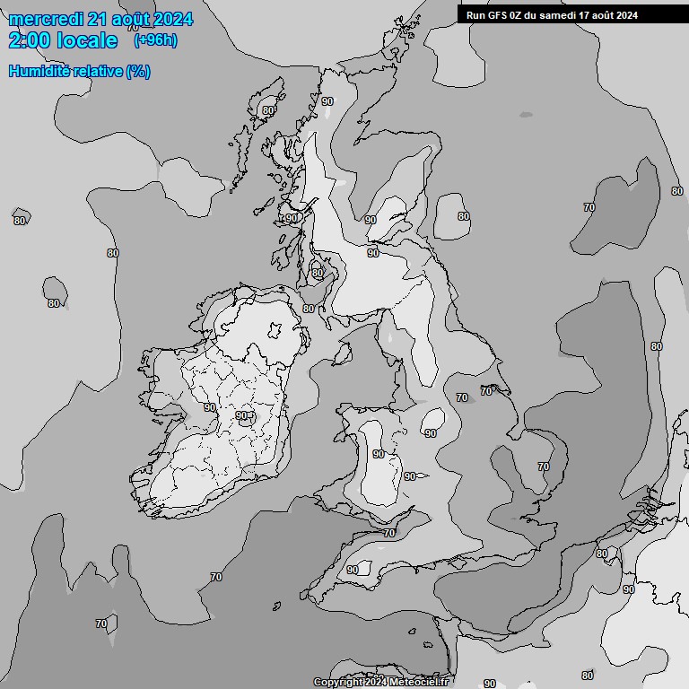 Modele GFS - Carte prvisions 