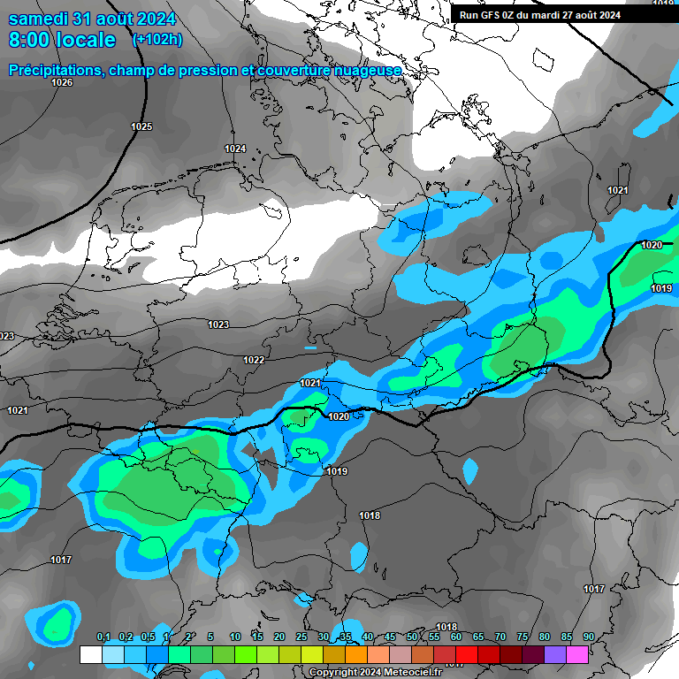 Modele GFS - Carte prvisions 